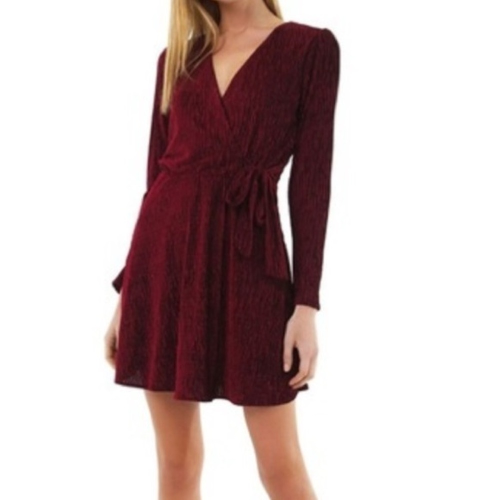 GREYLIN Patricia Crinkled Velvet Tie Dress size medium